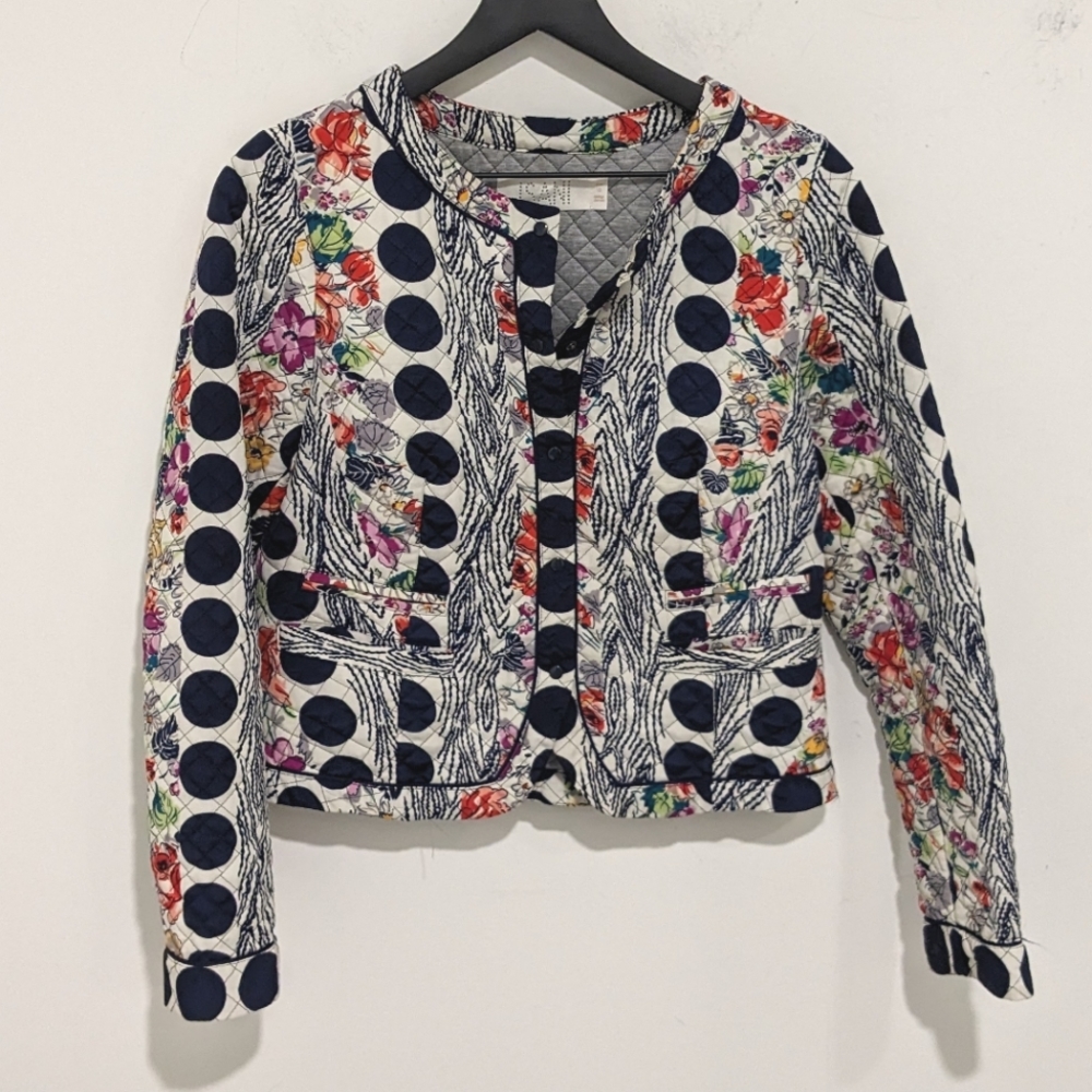 Anthropologie Isani Salta Quilted Floral Snap Front Jacket